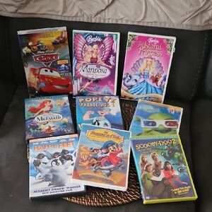 Assorted Kids Movie DVD Bundle - Pink & Blue Cases